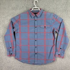 Lost Surf Brand Mens Flannel Button Up‎ Collared Shirt Size L Multicolored